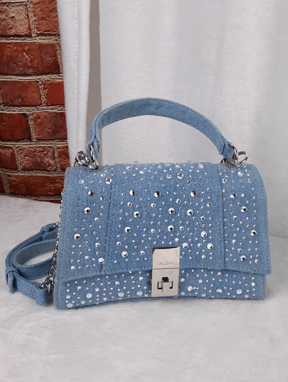 ALDO Denim Studded Crossbody Bag